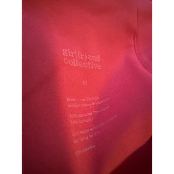 Women M Girlfriend Collective Mia Red Sports Bra Tank Top Crop Longline High Nk - Picture 6 of 6